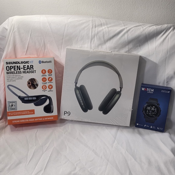 BUNDLE (Green P9 Wireless Headphones + SoundLogic OpenEar + Smart Watch)